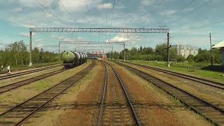 Train Drivers View Nevskaya Dubrovka  Saint Petersburg Part 1  Cab ride view [upl. by Esserac966]