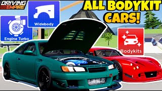 ALL BODYKIT CARS IN Driving Empire [upl. by Otreblasiul347]