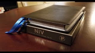 Zondervan Premier Collection NIV Thinline Bible Large Print in Black Goatskin  Review [upl. by Jemmie]