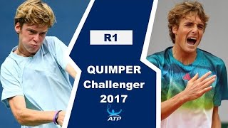 Andrey Rublev vs Stefanos Tsitsipas  QUIMPER 2017 [upl. by Ellennad41]