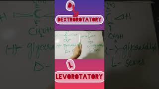 DEXTROROTATORY amp LEVOROTATORY SUGARS GLYCERALDEHYDEshortsvideo viral ytshortsvideo chemistry [upl. by Irahs54]