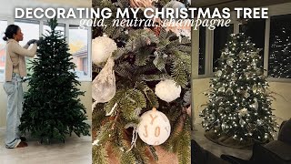 Decorating my Christmas tree  Champagne golds Balsam Hill tree [upl. by Eustace796]