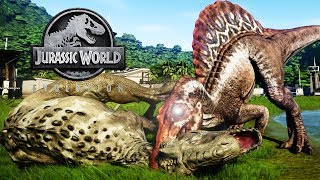 SUPERDEPREDADOR SPINOSAURUS LUCHAS JURASSIC WORLD EVOLUTION [upl. by Jonny6]