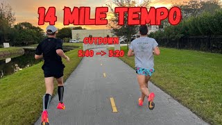 FAST 14 MILE TEMPO  Winter Training as a D2 Distance Runner [upl. by Eleinad]