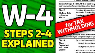 W4 Tax Withholding Steps 2 to 4 Explained INDEPTH  With TIPS [upl. by Okim]