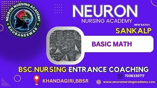 BASIC MATH 1  PHYSICS BScNursing Entrance Coaching Bhubaneswar [upl. by Odnomyar46]