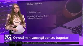 Încă două zile libere pentru bugetari Vor începe lucrul în 2025 pe 8 ianuarie [upl. by Raynah68]