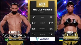 MICHEL PEREIRA vs IHOR POTIERIA Full Fight UFC 301 [upl. by Annaicul]