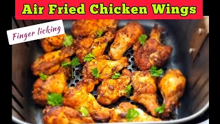 QUICK AIR FRYER CHICKEN WINGS RECIPES  NO OIL amp NO FLOUR  CRISPY AIR FRIED DRUMETTES DRY RUB [upl. by Hareehat491]