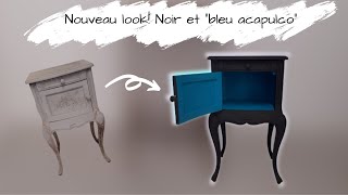 Comment relooker un meuble en bois Noir et bleu mat DIY [upl. by Kenlay]