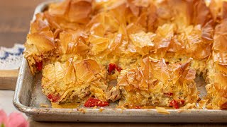 Greek Chicken amp Cheese Phyllo Pie Kotopita updates [upl. by Ecneralc398]