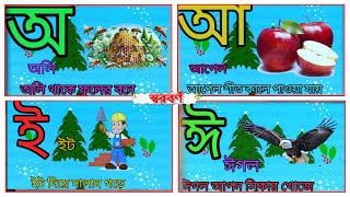 স্বরবর্ণ অ আ ই ঈ। বাংলা স্বর ধ্বনি।। অquotতে অলি থাকে ফুলের বনে। saroborno etc bangla education [upl. by Dream118]