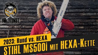 Stihl MS500i mit HexaKette  Holzkunst Scholz  Holzkunst Scholz offiziell [upl. by Haidabo454]