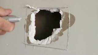 🏠 How to Repair Drywall and Fix a large Hole in the Plaster Wall the easy way [upl. by Erodaeht]