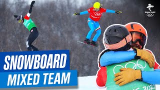 Snowboard  Mixed Team Snowboard Cross  Full Replay  Beijing2022 [upl. by Broddie475]