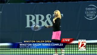 Kimberly tries her skills at the WinstonSalem Open [upl. by Nnaael]