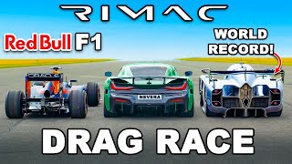 F1 Car vs Worlds FASTEST Hypercars DRAG RACE [upl. by Retrac]