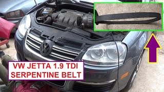 VW JETTA Golf Bora MK5 MK4 TDI 19 PD Serpentine Belt Replacement and Serpentine Belt Diagram [upl. by Redlac]