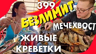 Безлимитный Ресторан Рядом с Ниндзей Apa Talay Pao Сами Ловим Живых Креветок и Пробуем Мечехвоста [upl. by Miko]