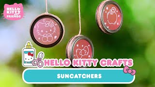 How to make a Hello Kitty Suncatcher  Hello Kitty Crafts [upl. by Anneyehc]