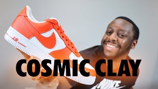 Nike Air Force 1 Cosmic Clay White On Foot Sneaker Review QuickSchopes 638 Schopes FZ4627 800 [upl. by Aihsilef420]