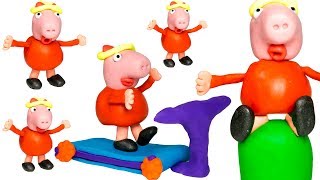 TIME TO WORKOUT Exercise Peppa Pig Movie Clip PlayDoh Stop Motion Claymation Animation 4K [upl. by Yssep848]