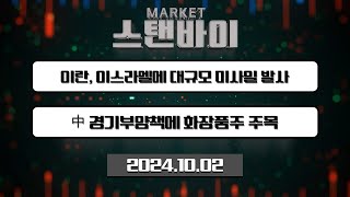 이란 이스라엘에 대규모 미사일 발사  中 경기부양책에 화장품주 주목 마켓스탠바이  Market Now 20241002 [upl. by Lytton]