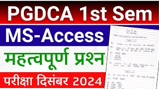 ✅PGDCA 1ST SEM MS ACCESS IMP QUESTIONS DECEMBER 2024  PGDCA MSACCESS [upl. by Coppola]