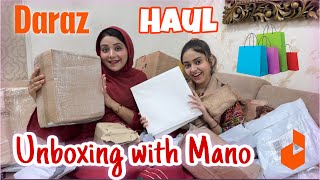 Daraz se shopping 🛍️meri aur Mano ki🤩UnboxingDaraz Haul [upl. by Yllas658]