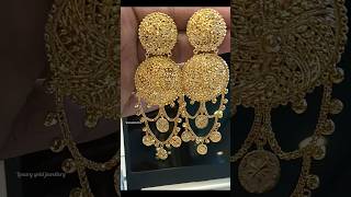 Gold bridal earrings designs shortvideo shortsfeed viralshorts earrings goldjewellery [upl. by Akimyt]