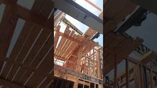 Setting 4x10 joists construction joisting bluecollar carpenter california [upl. by Martelli]