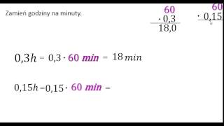 Zamień godziny na minuty  ułamki dziesiętne [upl. by Ocirred]