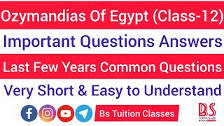 Important Questions Answers Of Ozymandias Of Egypt Class 12 OzymandiasOfEgypt Bstuitionclasses [upl. by Seaver751]