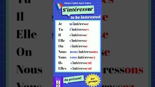 Conjugaison du verbe Sintéresser to be interestedau présentSintéresser in presentfrenchshorts [upl. by Loni]