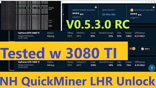 NiceHash QuickMiner 0530 RC LHR Unlock Tested with 3080 Ti  Is the LHR Unlock Any Good [upl. by Nesila]