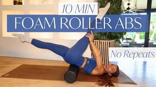 10 MIN FOAM ROLLER ABS WORKOUT  Deep Core Focused  At Home Pilates [upl. by Nairolf]