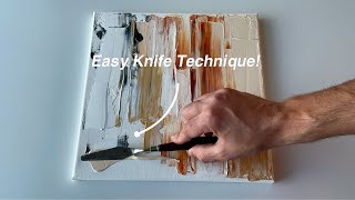 Easy Abstract Painting for Beginners Palette Knife Technique [upl. by Artemis]