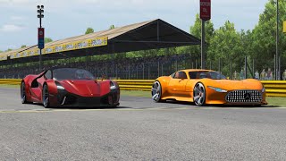 Ferrari Stallone vs MercedesBenz AMG Vision GT at Monza Full Course [upl. by Enelia]