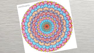 How to draw Mandala for Beginners  Color Mandala Art  stepbystep  doodle art  mandala drawing [upl. by Borreri]