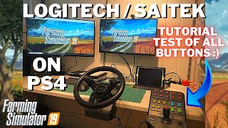 TEST  LogitechSaitek Sidepanel  Testing All Buttons  Farming Simulator 19  PS4 [upl. by Menard]