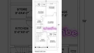 250quot x 500quot House Plan with 3BHK  Detailed Layout amp Design [upl. by Spindell]