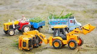 Tata Dumper Truck Accident Highway Pulling out Tow JCB 5CX  Dumper Truck  Cortoon Jcb Akhil toy [upl. by Ashlen]