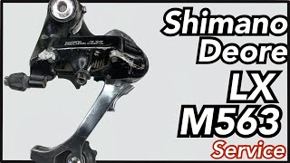 Shimano LX M563 rear derailleur restore service clean disassembled Dismantled [upl. by Brockwell317]