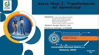 Trabajo Colaborativo  Transformación del Aprendizaje UNAD [upl. by Templia]