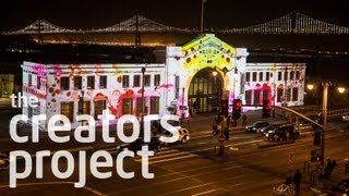 Architecture as a Technicolor Canvas  Emergence by Obscura Digital at the Exploratorium [upl. by Ahsimac]