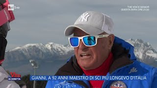 Gianni a 92 anni maestro di sci più longevo dItalia  La Vita in diretta  01032024 [upl. by Dranik]