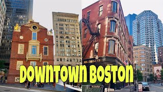 4K 🇺🇸 DOWNTOWN BOSTON  Massachusetts  USA [upl. by Attalanta504]