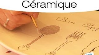 Peinture sur céramique  Comment décorer une assiette [upl. by Ervine791]