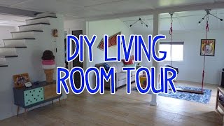 DIY Modern Barn House Living Room Tour [upl. by Ayihsa]