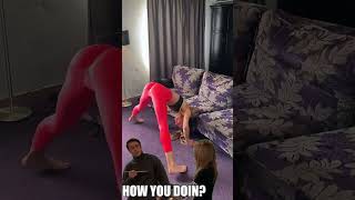 Daily strenght and flexibility practice with funny reaction  shorts yogapractice yogagirl [upl. by Vi]